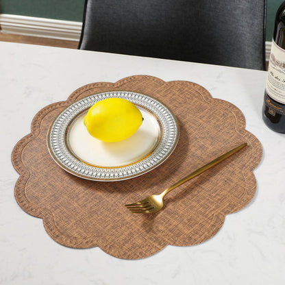 Elegant Waterproof Dining Mat with Scalloped Edges