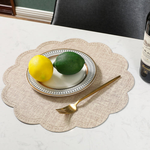 Elegant Waterproof Dining Mat with Scalloped Edges