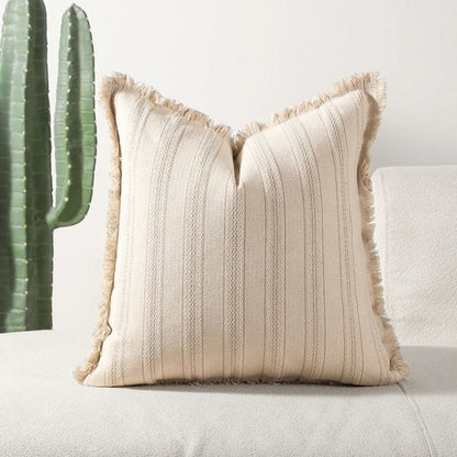 Chic Textured Cushion Cover with Elegant Stripes