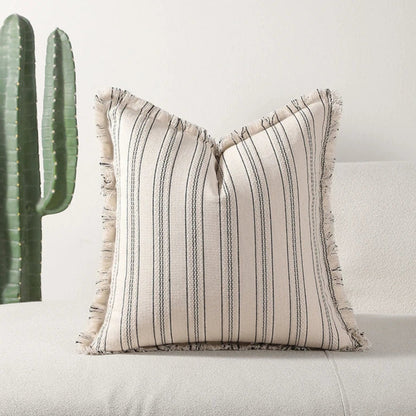 Chic Textured Cushion Cover with Elegant Stripes