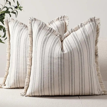 Chic Textured Cushion Cover with Elegant Stripes