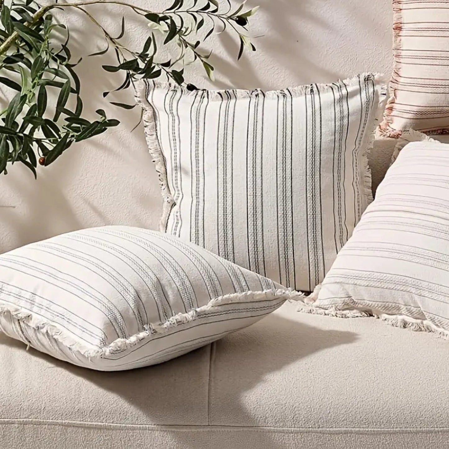Chic Textured Cushion Cover with Elegant Stripes