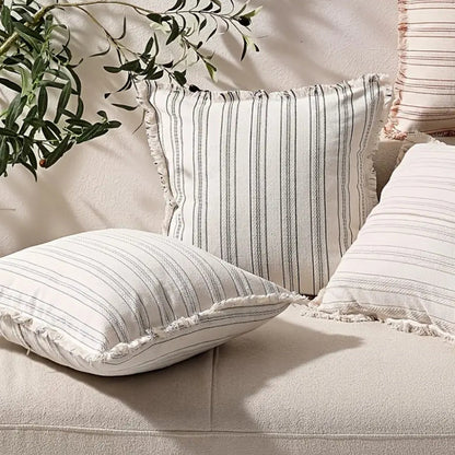 Chic Textured Cushion Cover with Elegant Stripes