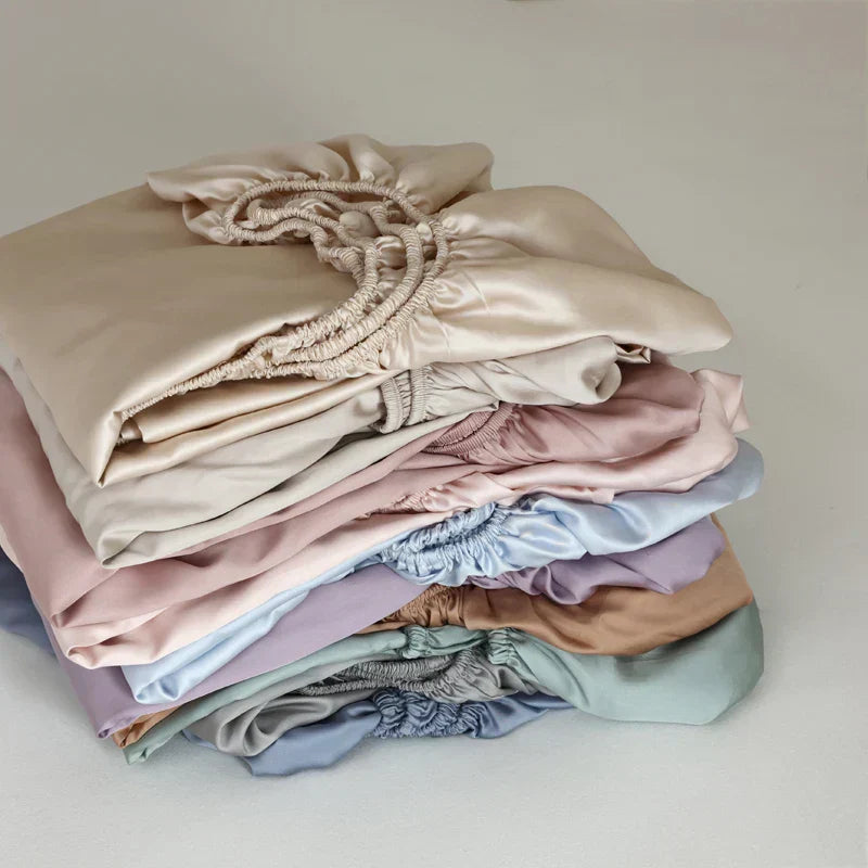 Mulberry Silk Bed Sheet Set - Hypoallergenic, Breathable Luxury Bedding