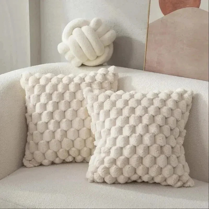 Decorative Pillowcase with 3D Turtle Design | Soft and Stylish | Cream White 45x45 cm