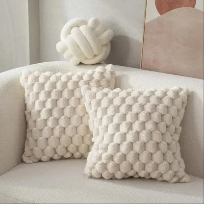 Decorative Pillowcase with 3D Turtle Design | Soft and Stylish | Cream White 45x45 cm