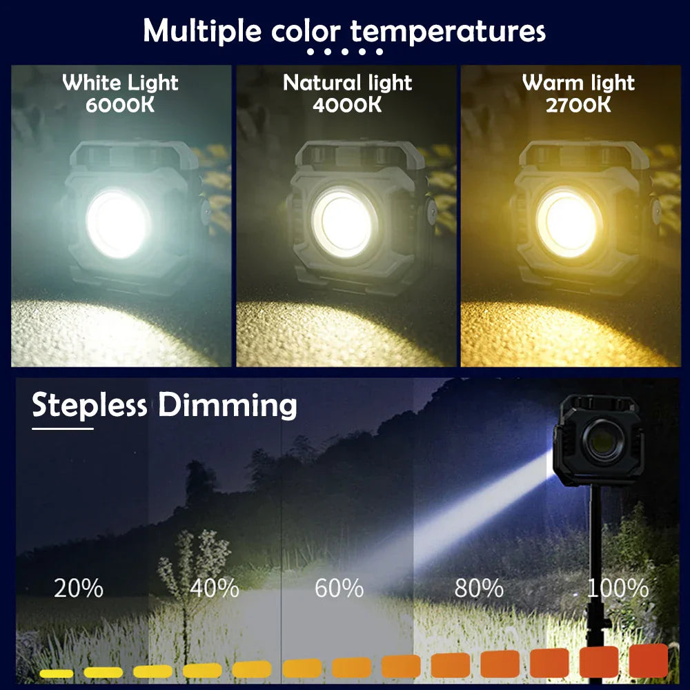 LED Work Light with 1500 Lumens - Dimmable, Magnetic, Outdoor, IP66 Waterproof