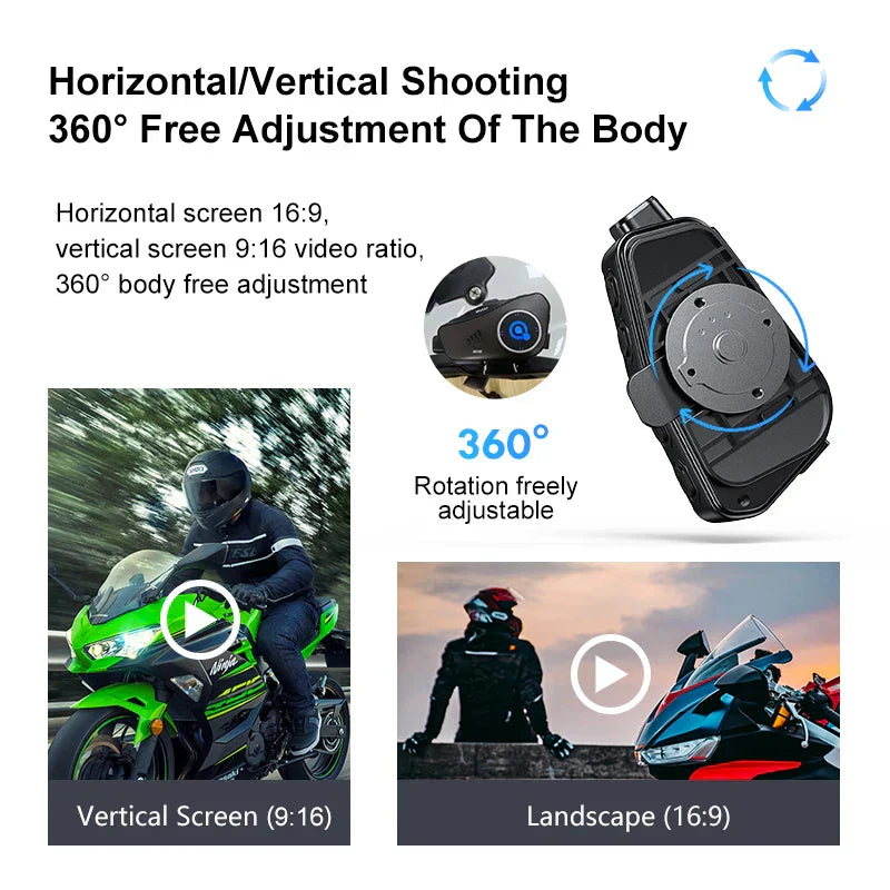 Bluetooth Helmet Camera for Motorcycles – 1080P HD Waterproof