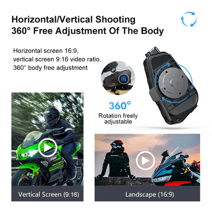 Bluetooth Helmet Camera for Motorcycles – 1080P HD Waterproof