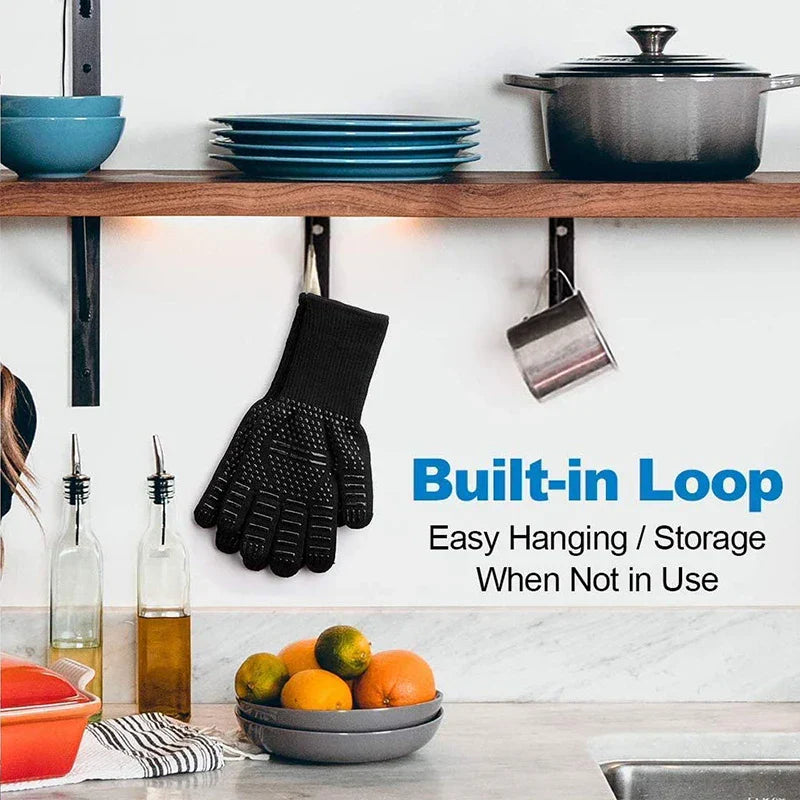 Heat-Resistant Grill Gloves – Non-Slip, Comfortable, Up to 800°C for BBQ, Oven & Outdoor Cooking