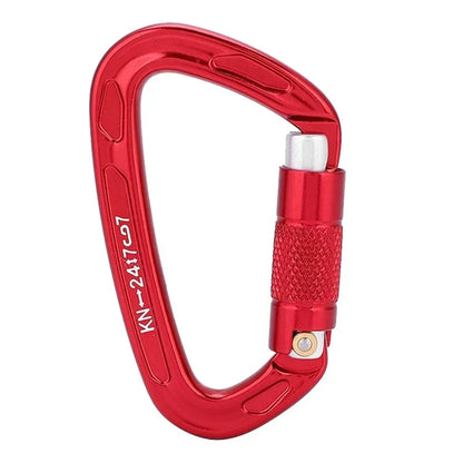 Heavy-Duty Auto-Lock Climbing Carabiner - 24KN Aluminum Design