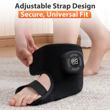 Rechargeable Foot and Ankle Wrap – Air Compression Massager with Heat, 3 Modes, 5 Intensities & Vibration Option