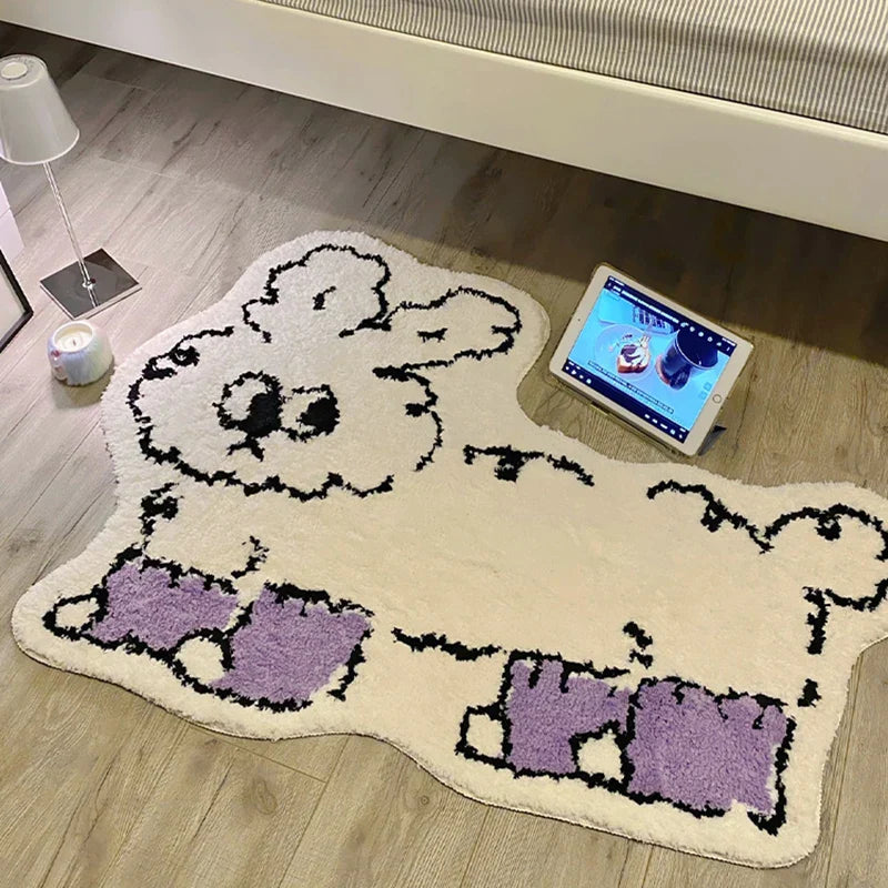 Rabbit-Themed Area Rug in Taalita Design