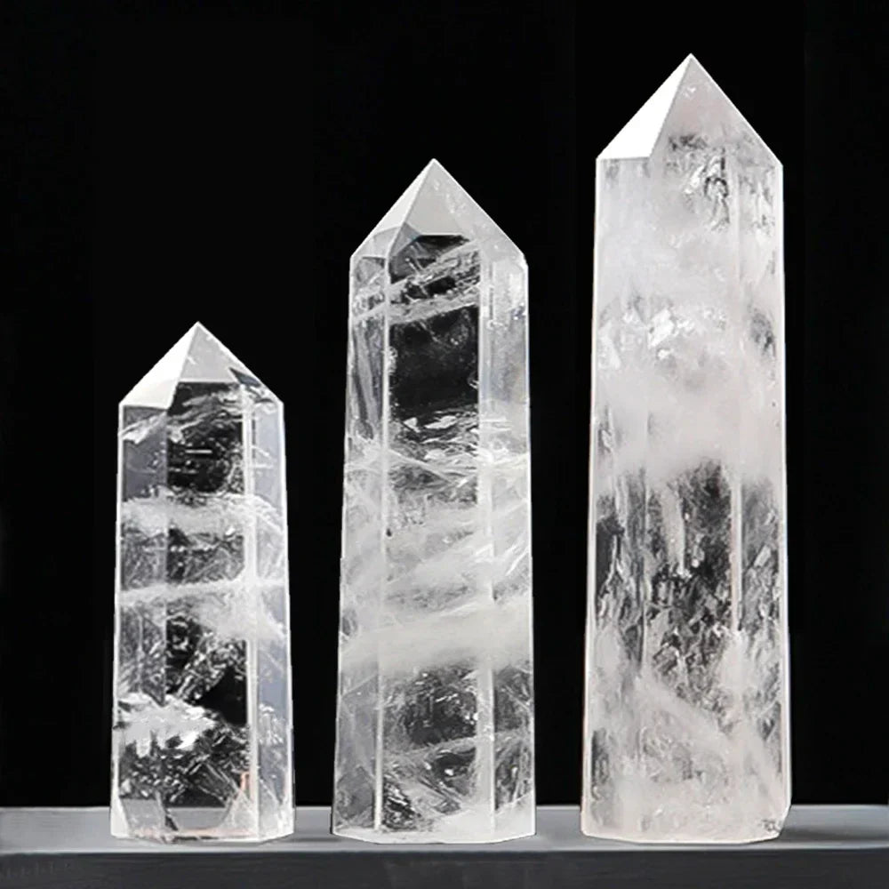 Natural Quartz Crystal Obelisk for Meditation and Chakra Healing Decor