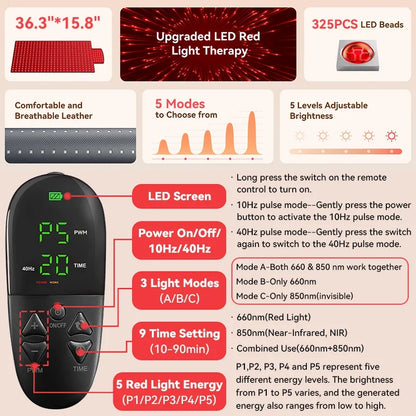 Infrared Light Therapy Mat – 660nm 850nm Pad for Pain Relief, Muscle Recovery & Skin Care