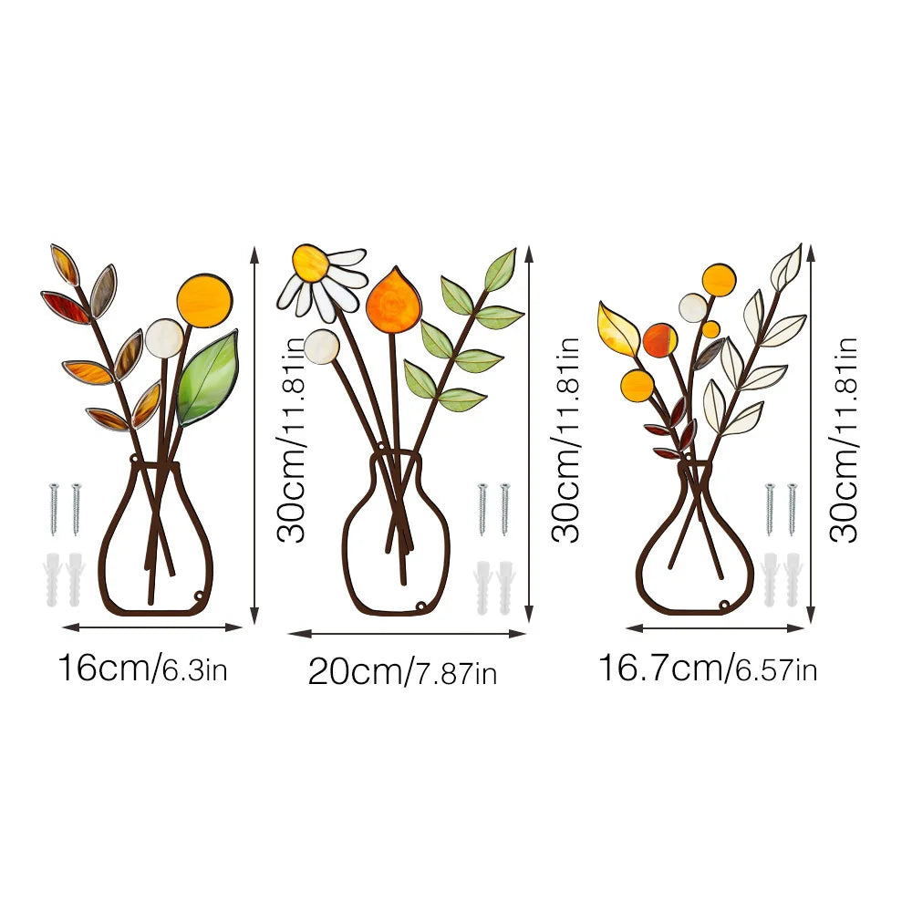 Set of 3 Scandinavian Metal Wall Plant Holders - Clip-On Design