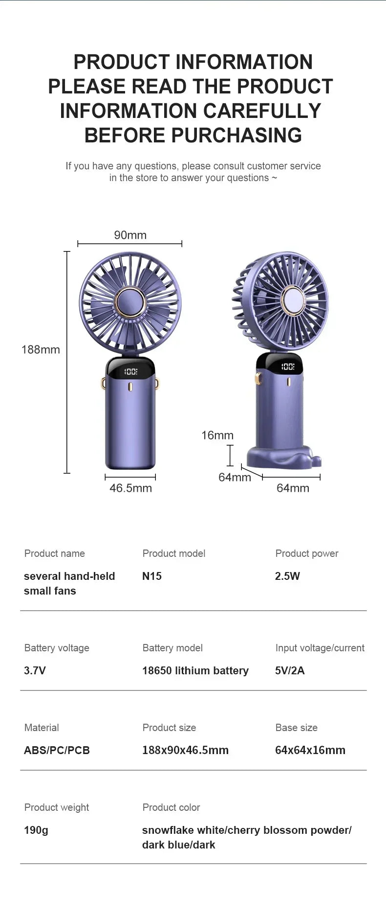 Portable Mini Fan 5000mAh – Wireless USB Rechargeable with Digital Screen and Phone Holder, 5-Speed Neck Hanging Design