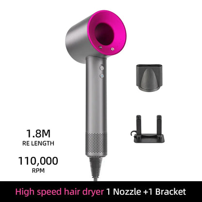 Ion Hair Dryer with Smart Temperature Control – 200 Million Negative Ions – 110,000 RPM