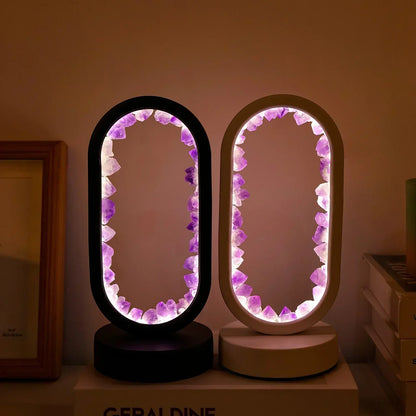 Elegant Natural Crystal Light Fixture – Amethyst Taalita