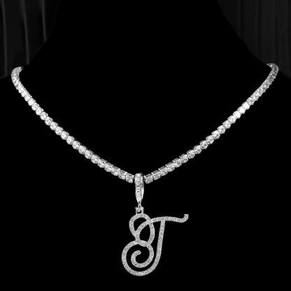 Elegant Initial Pendant Necklace in Silver