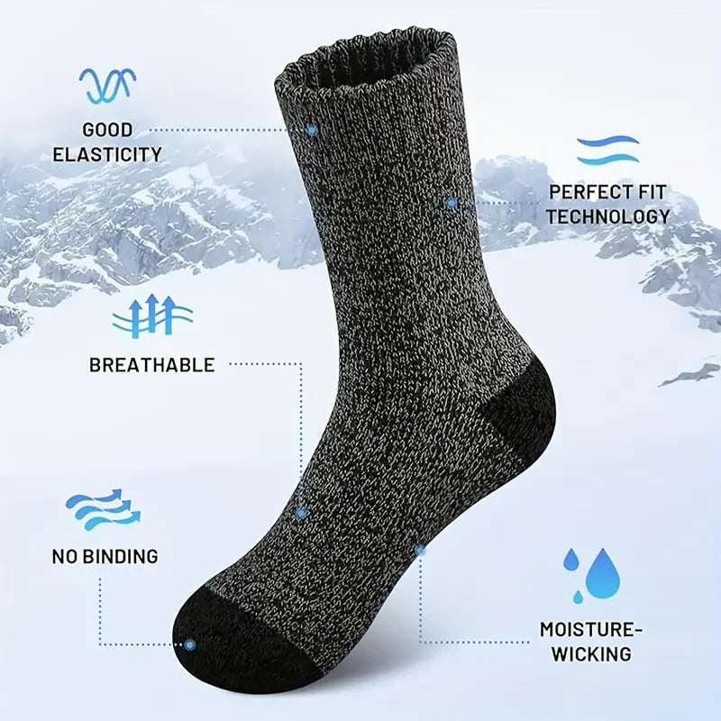 Unisex Merino Wool Hiking Socks - Extra Warm, Sizes 38-46