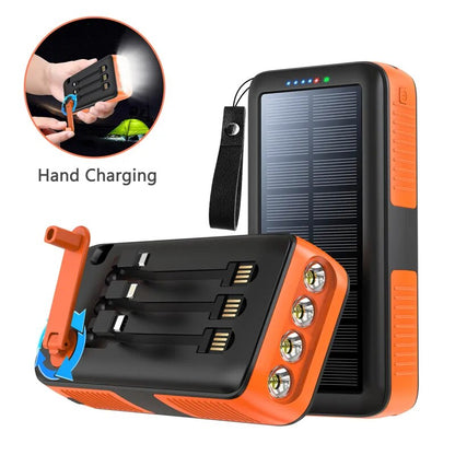 Reliable 61200mAh Solar Power Bank with Hand Crank Feature