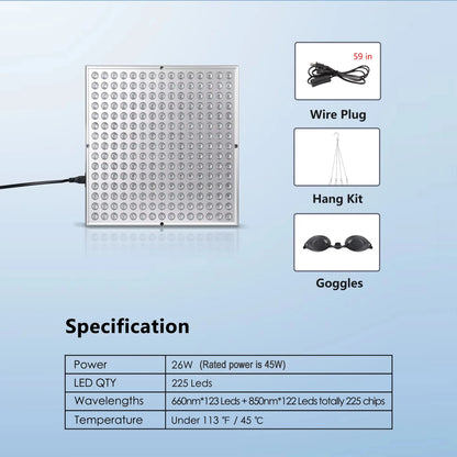 LED Light Therapy Device | 660nm 850nm Near Infrared Lamp for Skin & Body