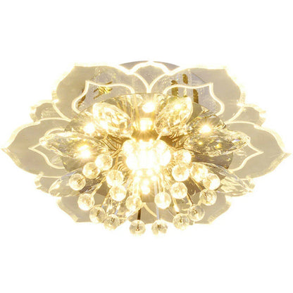 Colourful Crystal Flower Chandelier - 9W LED Modern Lighting for Home