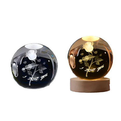 Galactic Dream Night Light - LED Star Projector with Wood Base