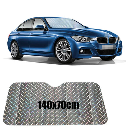 Universal Folding Car Sunshade | UV & Heat Protection | Silver