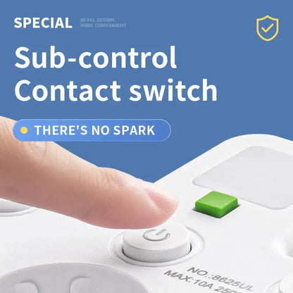 Multi-Port Power Socket with USB Type-C and Surge Protection