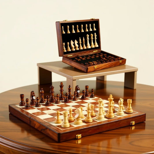 Masterpiece Chess Set | Timeless Wooden Game | Portable Elegance