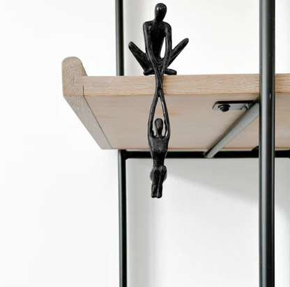Wall Décor Sculpture of Abstract Couple for Shelving Display