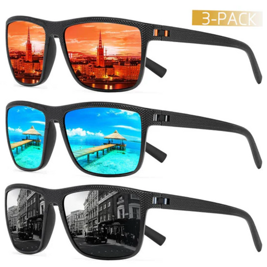 3-Piece Polarized Sunglasses Set – UV400 Protection and Comfort