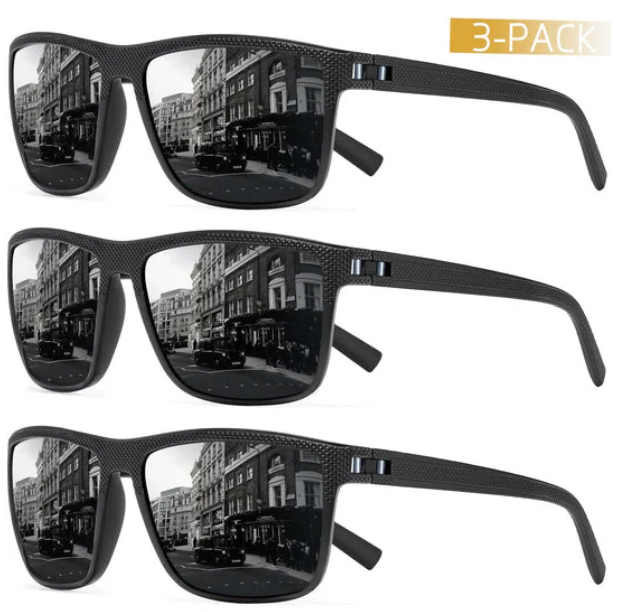 3-Piece Polarized Sunglasses Set – UV400 Protection and Comfort