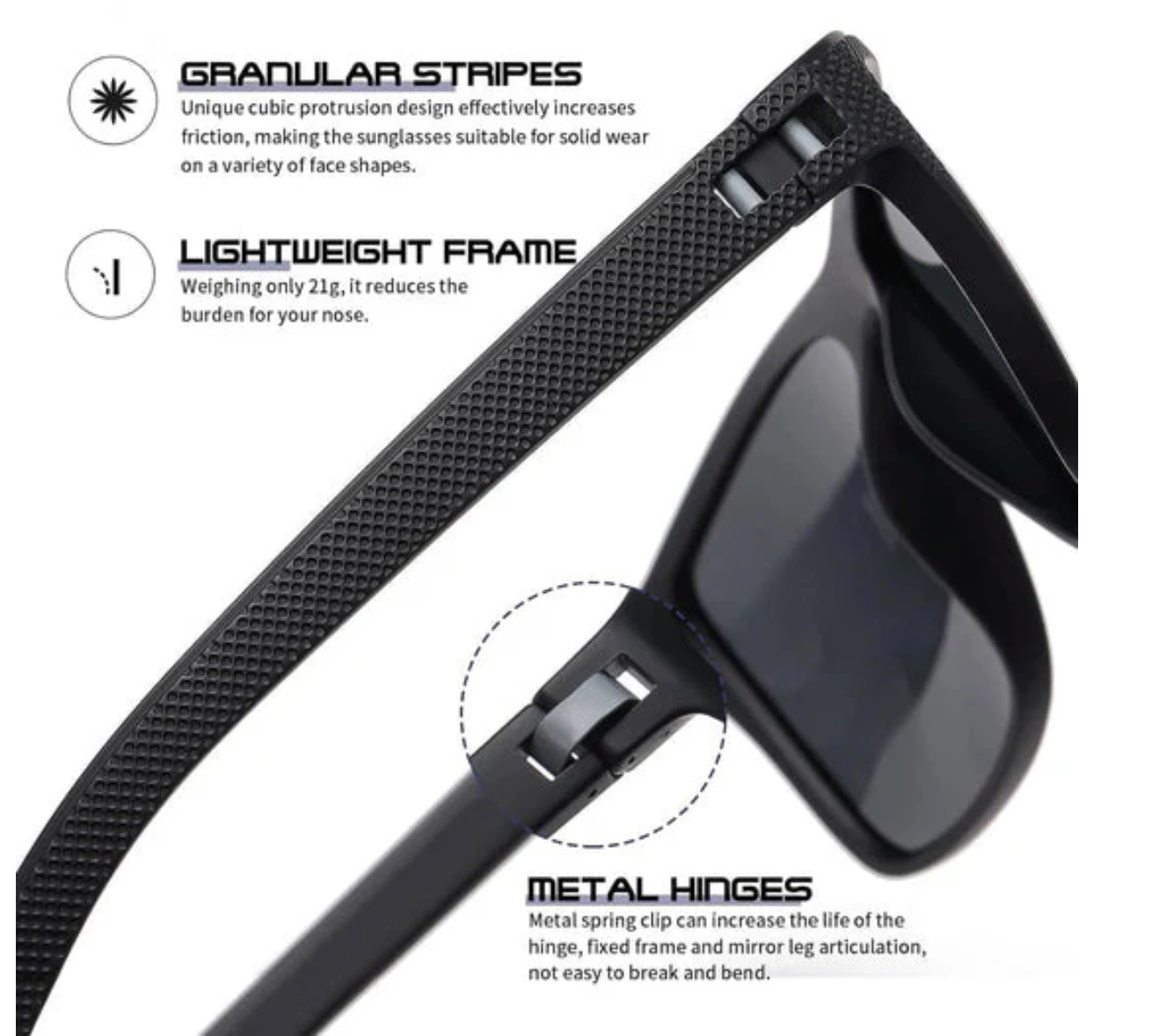 3-Piece Polarized Sunglasses Set – UV400 Protection and Comfort