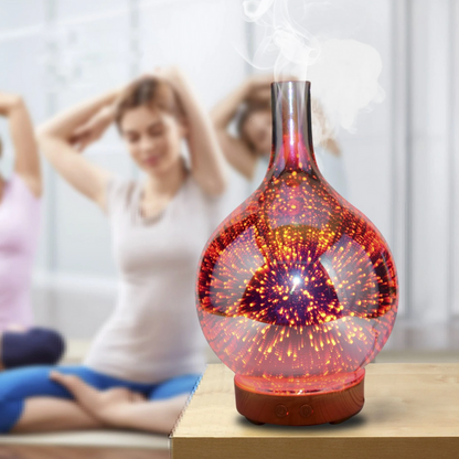 3D Glass Essential Oil Diffuser with LED Lights - AromaBurst Model