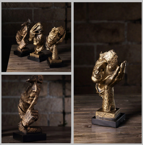 Nordic-Inspired Abstract Gold Art Piece – Contemporary Scandinavian Decor