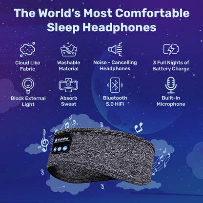 SereneSleeve Bluetooth Headband | Ultra-Slim Speakers | Sleep Comfort