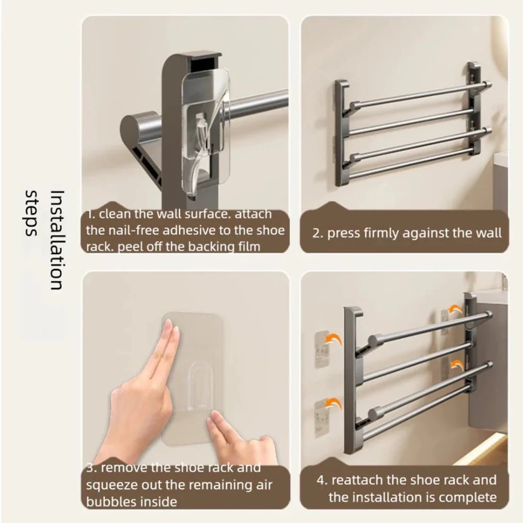 Wall-Mounted Shoe Organizer | Space-Saving Design | Easy Care