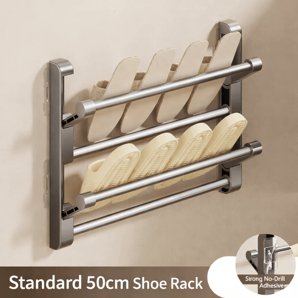 Wall-Mounted Shoe Organizer | Space-Saving Design | Easy Care
