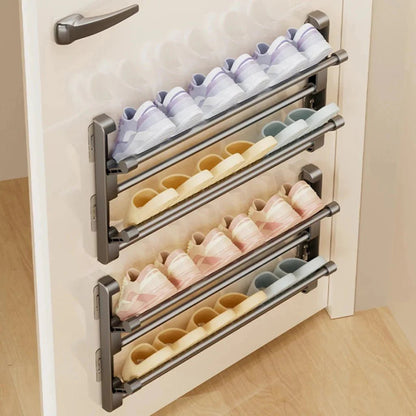 Wall-Mounted Shoe Organizer | Space-Saving Design | Easy Care