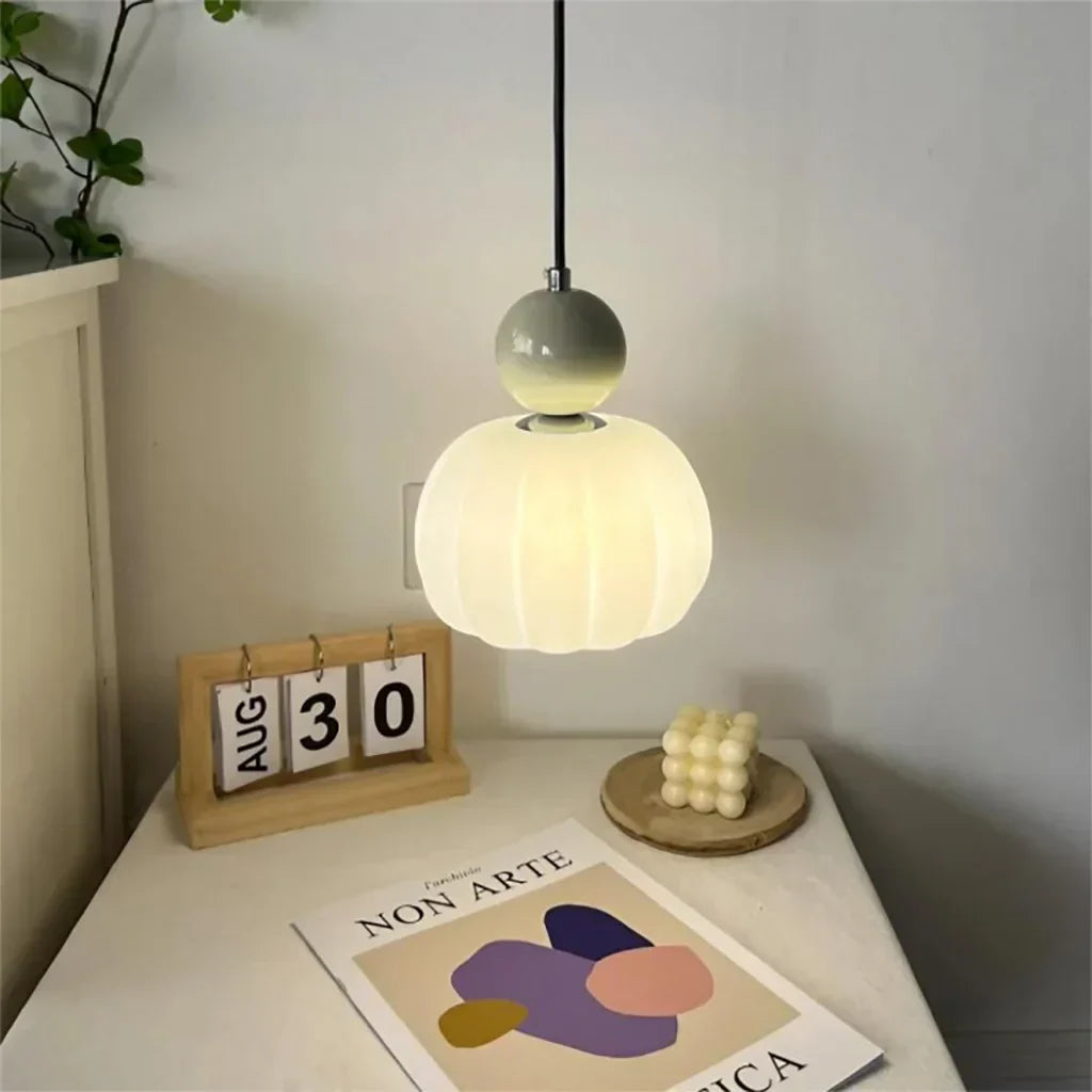 Stylish Glass Hanging Light Featuring Golden Accents