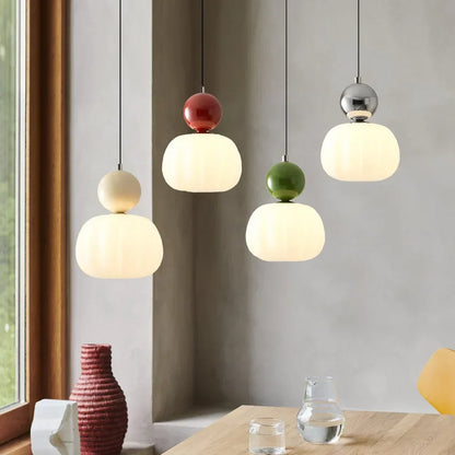 Stylish Glass Hanging Light Featuring Golden Accents