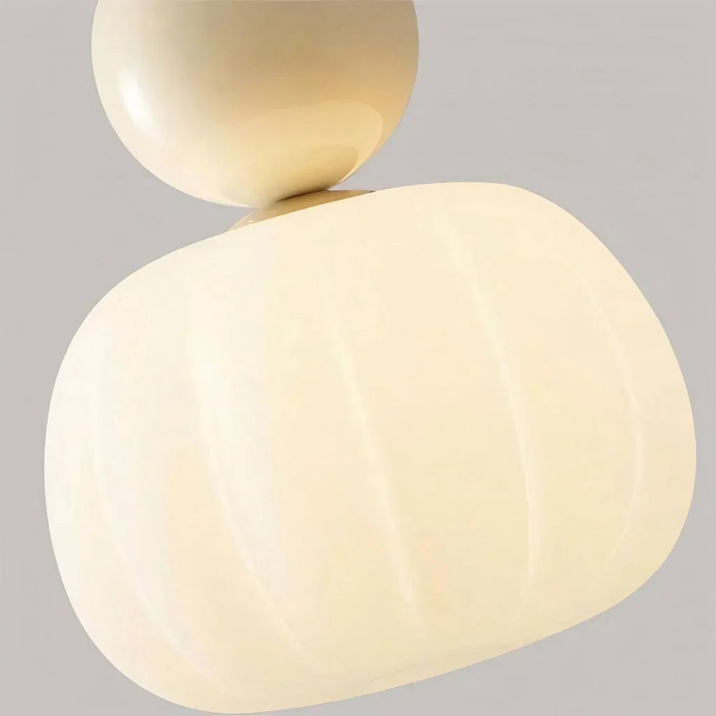 Stylish Glass Hanging Light Featuring Golden Accents