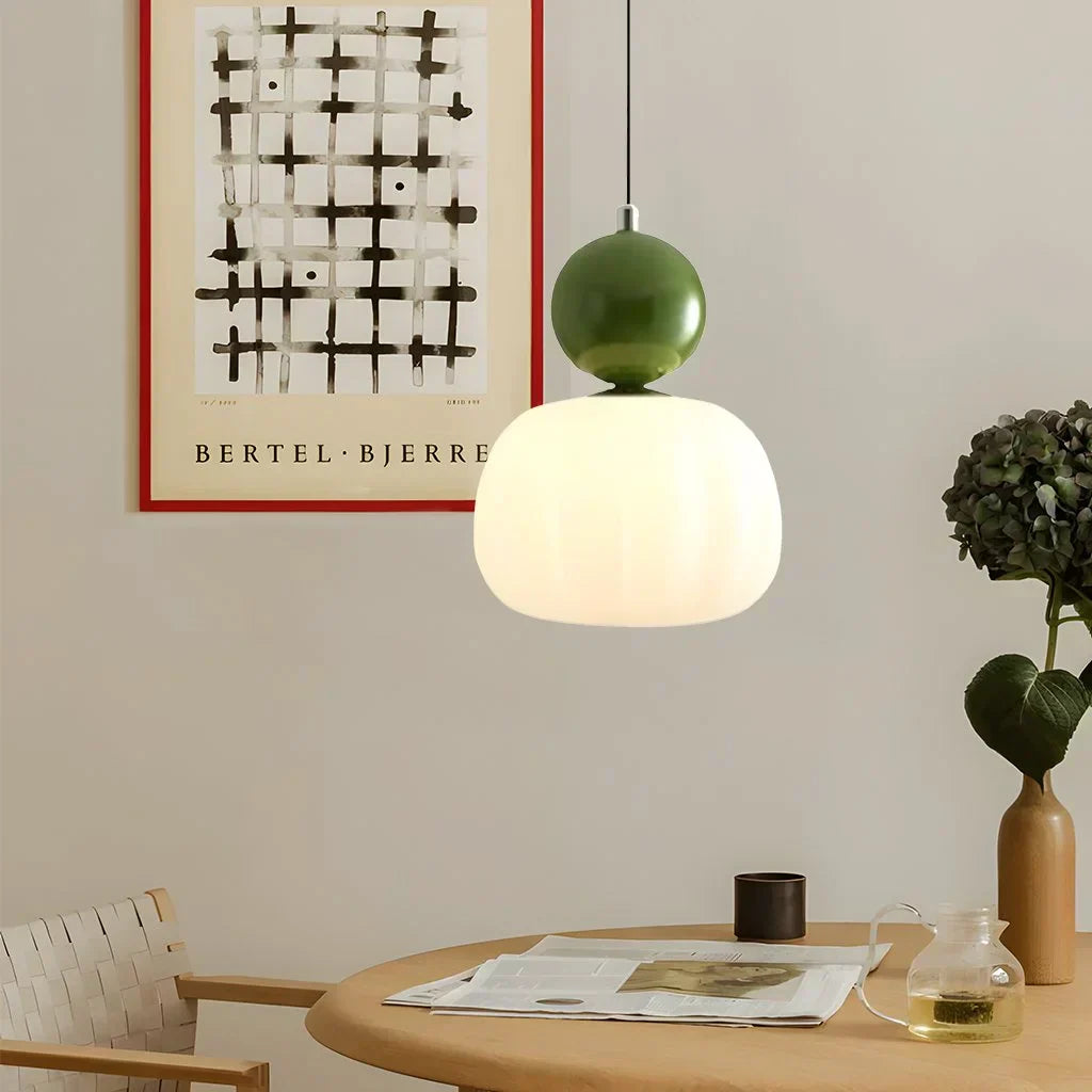 Stylish Glass Hanging Light Featuring Golden Accents