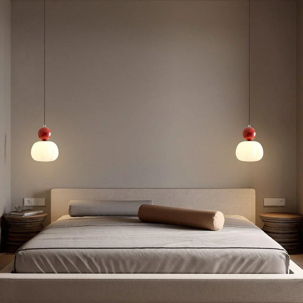 Stylish Glass Hanging Light Featuring Golden Accents