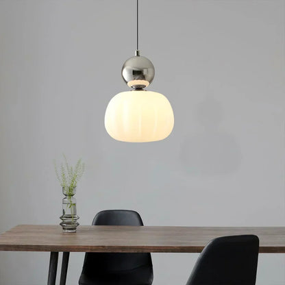 Stylish Glass Hanging Light Featuring Golden Accents