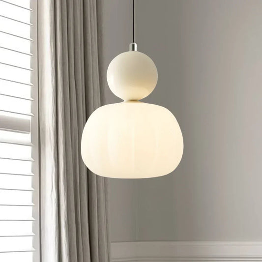 Stylish Glass Hanging Light Featuring Golden Accents