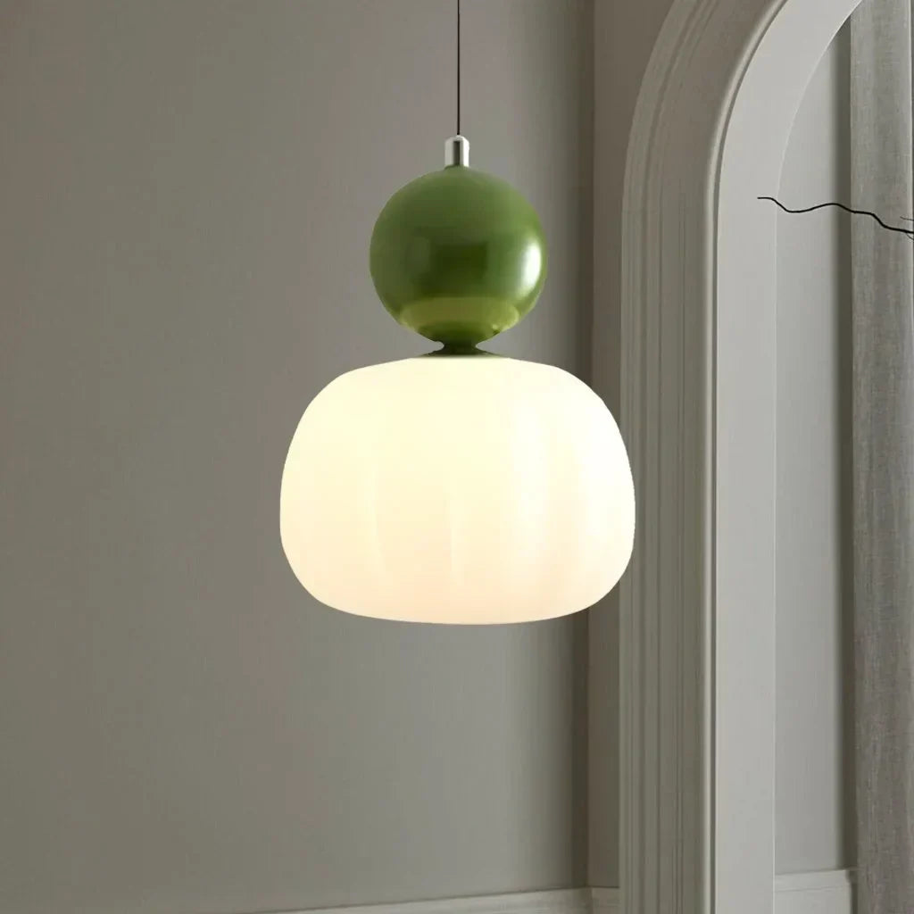 Stylish Glass Hanging Light Featuring Golden Accents